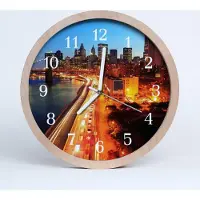 Tulup Holzuhr 30fi cm wanduhr - Stadtgebäude Stadt