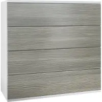 Vladon Kommode hängend Pavos V3, Sideboard mit 4 Schubladen Weiß matt/Avola-Anthrazit (76 x 94 x 35 cm)