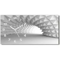 Tulup Wanduhr aus Glas – 60x30 cm - Glasbild - Glasuhr - Gehärtetes Glas - weisse-zeiger - Abstraction Tunnel