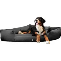 Tierlando TRIVIA | Komfort Eckhundebett robustes Polyester Hundebett Hundesofa - Größe: 120x120cm | Farbe: 02 Graphit
