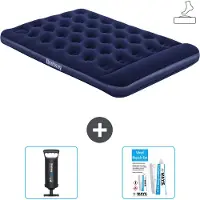 Bestway Luftmatratze - Französisches Bett - 137 x 191 x 28 cm - Blau - Inklusive Zubehör
