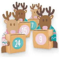 Itenga Rentierbande Adventskalender 24 Figuren + 24 Würfel + 24 Zahlensticker