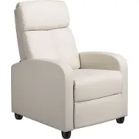 Yaheetech Relaxsessel Fernsehsessel Ruhesessel Liegesessel mit Liege-Funktion Polstersessel Kunstleder verstellbar Einzelliegesessel Wohnzimmer Schlafzimmer Heimkino Beige