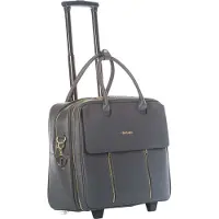 Olivia Lauren Damen rollende Aktentasche Trolley dunkel grau Bowatex, Laptoptrolley Tasche