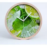 Tulup Holzuhr 20fi cm wanduhr - weiße Spitzen - Kalk Eis