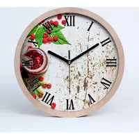 Tulup Holzuhr 20fi cm wanduhr - schwarze Spitzen - Himbeermarmelade