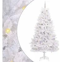 Syfax Künstlicher klappbarer Weihnachtsbaum Weiß 210 cm PVC und Stahl