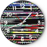 ARTTOR Wanduhr - Rund - Glasuhr - Abstraktion modern - 40x40cm - Schleichendes Uhrwerk - Lautlos - zum Aufhängen bereit - Dekoration Modern - Wanddekoration aus Glas - C4AR40x40-3511