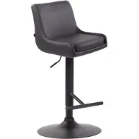 TPFLiving Barhocker Cludo Gestell schwarz Kunstleder Grau