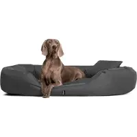 Tierlando Hundebett SAMMY Ovales Hundesofa für große Hunde Robuster Polyester Dicke Umrandung - Größe: 220x120cm | Farbe: 02 Graphit