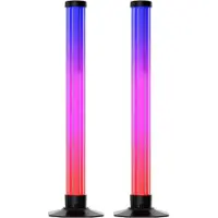 Douself 2PCS Umgebungslampe BT APP + IR-Fernbedienung 360-Grad-Kristalllicht RGBIC Pickup-Licht Gaming-Umgebungslicht