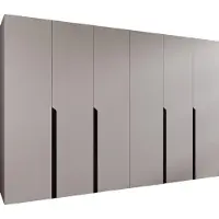 Mirjan 24 Kleiderschrank Mila 1 300, Schlafzimmer, Kleiderschrank, mit sechs Drehturen und mit vier Kleiderstange, Modern, Garderobenschrank (Farbe: Cashmere + Schwarz)