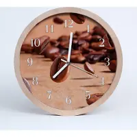 Tulup Holzuhr 20fi cm wanduhr - Kaffeebohnen