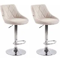 CLP 2er Set Barhocker Lazio Stoff C creme