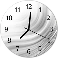 Tulup Glasuhr Wanduhr Küchenuhr Echt-Glas 30fi cm Abstraktes weiß