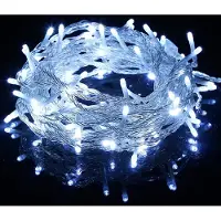 ROSNEK 10M 100 LED Lichterkette Kaltweiß 8 Lichtmodi Party Garten Innen Deko Weihnachtsbeleuchtung