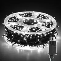 Eikuavons 10M LED Lichterkette 100LEDs 8 Modi mit Memory Funktion, Weihnachten Party Garten Bedienung Funkelnder Sterneffekt Deko Kaltweiß