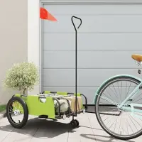 vidaXL Design Fahrradanhänger Grün Oxford-Gewebe und Eisen, Fahrradanhänger 2024 Neu