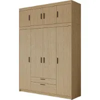 Mirjan 24 Kleiderschrank Elena 4D, Stilvoll Drehtürenschrank , Schlafzimmer Kollektion (Farbe: Geölte Eiche, mit Aufsatz)