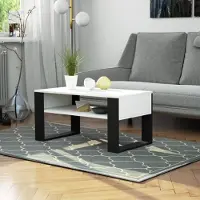 Designimpex Design Couchtisch AD-111 92x45x50 cm Wohnzimmertisch Tisch Ablage Sofatisch