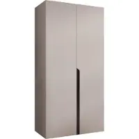Mirjan 24 Kleiderschrank Mila 1 100, Schlafzimmer, Kleiderschrank, mit zwei Drehturen und mit Kleiderstange, Modern, Garderobenschrank (Farbe: Cashmere + Schwarz)