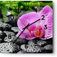 ARTTOR Wanduhr - Quadrat - Glasuhr - Asien bambus schönheit kultur - 40x40cm - Schleichendes Uhrwerk - Lautlos - zum Aufhängen bereit - Dekoration Modern - Wanddekoration aus Glas - C4AC40x40-2165