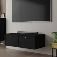 Masseno TV-Schrank TORINO 120,6 cm Fernsehschrank mit 2 Türen TV-Lowboard für Wohnzimmer Modern 120,6x40,8x35 cm Graphitfarben / Graphitfarben