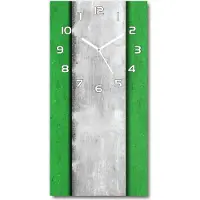 Tulup Wanduhr aus Glas – 30x60 cm - Glasbild - Glasuhr - Gehärtetes Glas -Grüne Wand