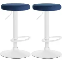 CLP 2er Set Barhocker Ponte Samt weiß blau