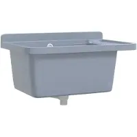 Syfax Ausgussbecken Wandmontage Grau 60x40x28 cm Harz