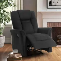 Happy Home Relaxsessel gepolstert und verstellbar Dunkelgrau für Wohnzimmer Schlafzimmer Büro