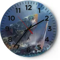 ARTTOR Wanduhr - Rund - Glasuhr - Meer Segelboot - 40x40cm - Schleichendes Uhrwerk - Lautlos - zum Aufhängen bereit - Dekoration Modern - Wanddekoration aus Glas - C4AR40x40-3923
