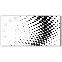 Tulup Wanduhr aus Glas – 60x30 cm - Glasbild - Glasuhr - Gehärtetes Glas - weisse-zeiger - Geometrischer Hintergrund