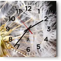 ARTTOR Wanduhr - Quadrat - Glasuhr - Baby Sommer Pflanze - 30x30cm - Schleichendes Uhrwerk - Lautlos - zum Aufhängen bereit - Dekoration Modern - Wanddekoration aus Glas - C4AC30x30-3630