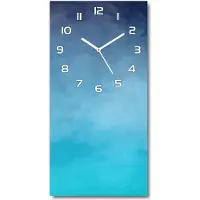 Tulup Wanduhr aus Glas – 30x60 cm - Glasbild - Glasuhr - Gehärtetes Glas -Rauch