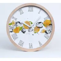 Tulup Holzuhr 20fi cm wanduhr - weiße Spitzen - Zitrone und Wasser