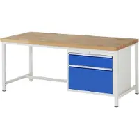 RAU Werkbank mit 2 XL Schubladen - Vollauszug - 180:1 / 360:1 - 840 x 2.000 x 900 mm (HxBxT) - Traglast 1.250 kg - Buche