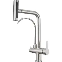 OEM Küchenarmatur, Ausziehbare Sprühfunktion, Doppelgriff-Design, Gebürstet