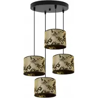 Light11 HOME Kronleuchter Pendelleuchte mit goldenem Muster – Moderne Hängelampe mit Lampenschirm, Deckenlampe für Wohnzimmer und Esszimmer