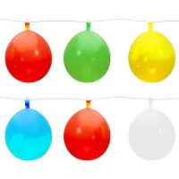Cepewa Bunte Partybeleuchtung LED warmweiß mit 6 Luftballons Lichterkette