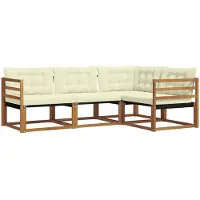 vidaXL Outdoor-Sofagarnitur 4 Stk. Natur und Creme
