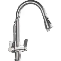 OEM Küchenarmatur, ausziehbare Auslauf, Warm- und Kaltwasseranschluss, Gebürstetes Nickel A