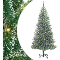 Syfax Künstlicher Weihnachtsbaum beschneit mit LED Licht 240 cm