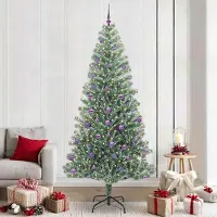 vidaXL "Schlussverkauf" Künstlicher Weihnachtsbaum - Tannenbaum - Kunstbaum moderne - beschneit mit LED Licht 240 cm C13017