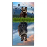 Wallario Design Wanduhr Zukunftsaussichten aus Echtglas, Größe 30 x 60 cm
