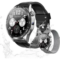 Valdus Herren Smartwatch 1,4 AMOLED Touchscreen, 4G LTE, Telefonfunktion, 750mAh Akku, IP67 wasserdicht, Herzfrequenz & Fitness-Tracker – Schwarz/Grau
