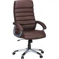 Möbelando Bürostuhl Valencia Kunstleder Braun ergonomisch mit Kopfstütze | Design Chefsessel Schreibtischstuhl mit Wippfunktion | Drehstuhl hohe Rücken-Lehne X-XL 120 kg