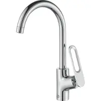 Laveo BADLAND Küchenarmatur Wasserhahn TIERRA Küchenmischer für Küche in Silber
