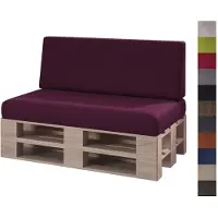 Sunnypillow 2er Palettenkissen Set mit abnehmbarem Bezug Sitzkissen + Rückenkissen | Violett |