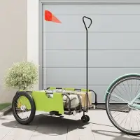 vidaXL "2026 Promotion" Fahrradanhänger Grün und Schwarz Oxford-Gewebe & Eisen - Fahrradanhänger CC32725